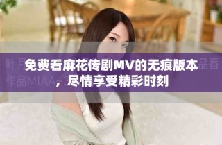 免费看麻花传剧MV的无痕版本，尽情享受精彩时刻