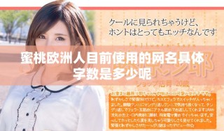 蜜桃欧洲人目前使用的网名具体字数是多少呢