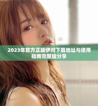 2023年官方正版伊对下载地址与使用指南完整版分享