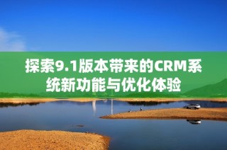 探索9.1版本带来的CRM系统新功能与优化体验