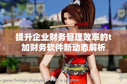 提升企业财务管理效率的t加财务软件新动态解析