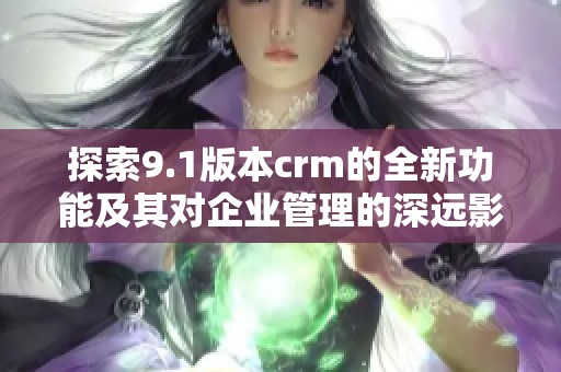 探索9.1版本crm的全新功能及其对企业管理的深远影响