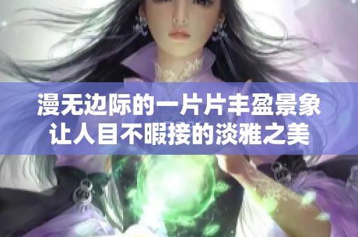 漫无边际的一片片丰盈景象让人目不暇接的淡雅之美
