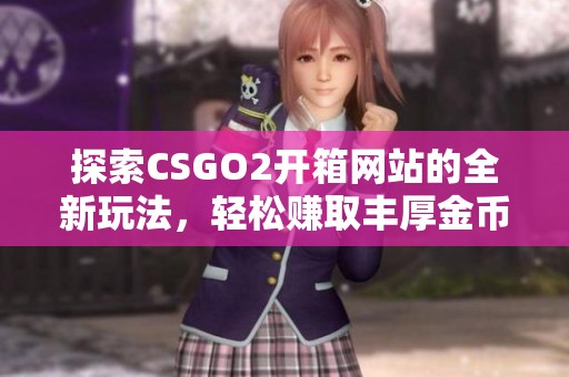探索CSGO2开箱网站的全新玩法，轻松赚取丰厚金币秘诀