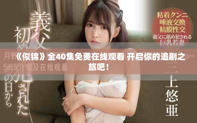 《似锦》全40集免费在线观看 开启你的追剧之旅吧！