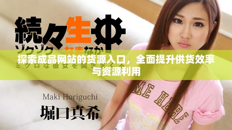 探索成品网站的货源入口，全面提升供货效率与资源利用