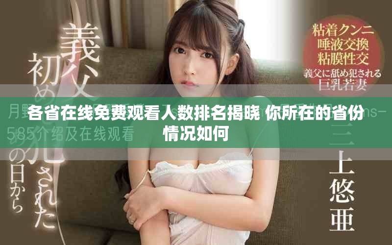 各省在线免费观看人数排名揭晓 你所在的省份情况如何